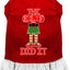 Christmas Pet Dog & Cat Dress Screen Printed, "The Elf Did It"