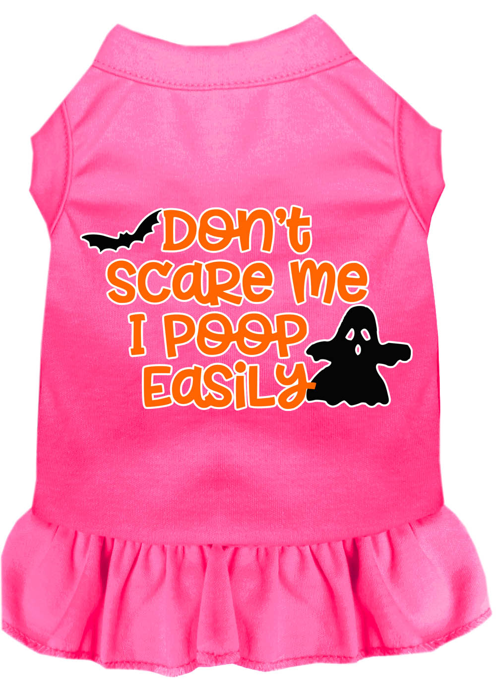 Halloween Pet Dog & Cat Dress Screen Printed, "Don't Scare Me, I Poop Easily"