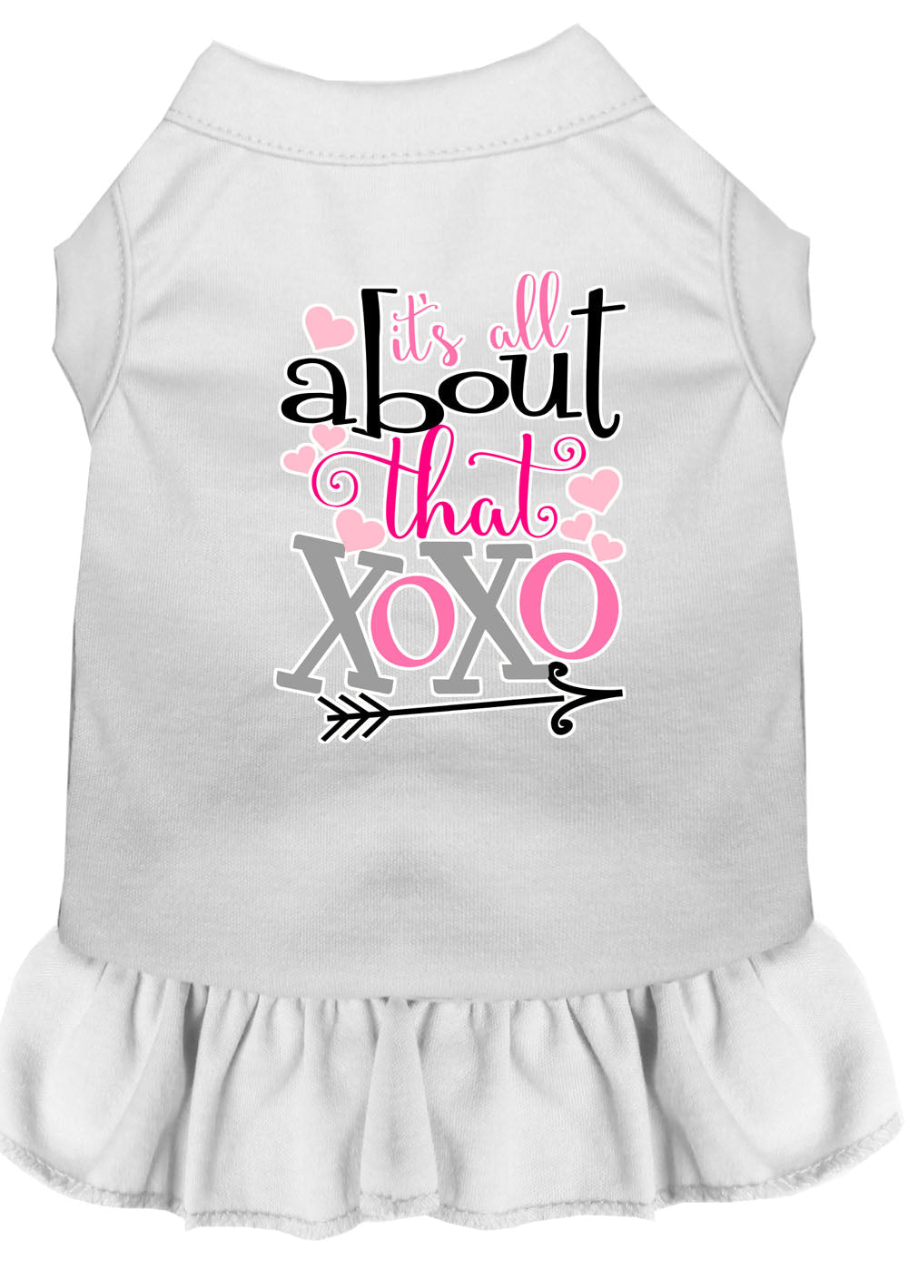 Dog Dress, Pet Dog & Cat Dress Screen Printed, "All About That XOXO"