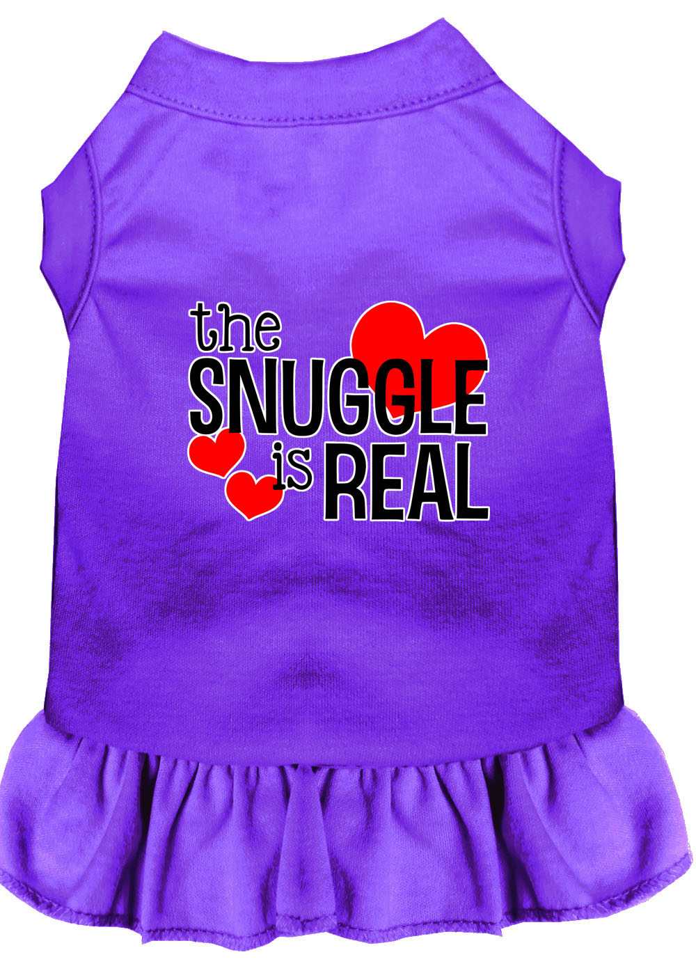 Dog Dress, Pet Dog & Cat Dress Screen Printed, "The Snuggle Is Real"