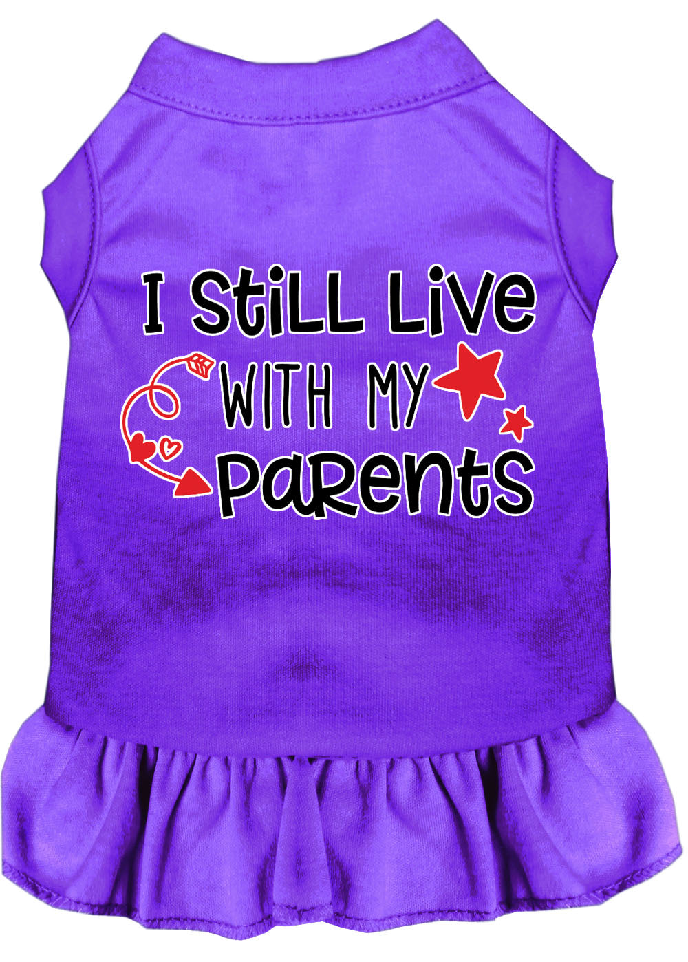 Dog Dress, Pet Dog & Cat Dress Screen Printed, "I Still Live With My Parents"