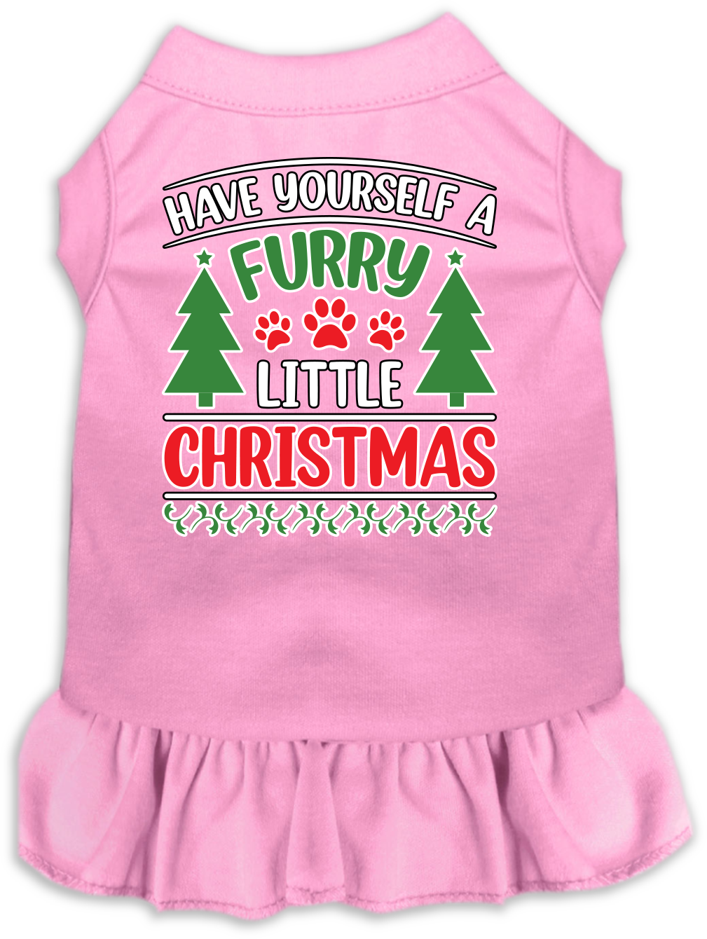 Christmas Pet, Dog and Cat Dress Screen Printed, "Have Yourself A Furry Little Christmas"