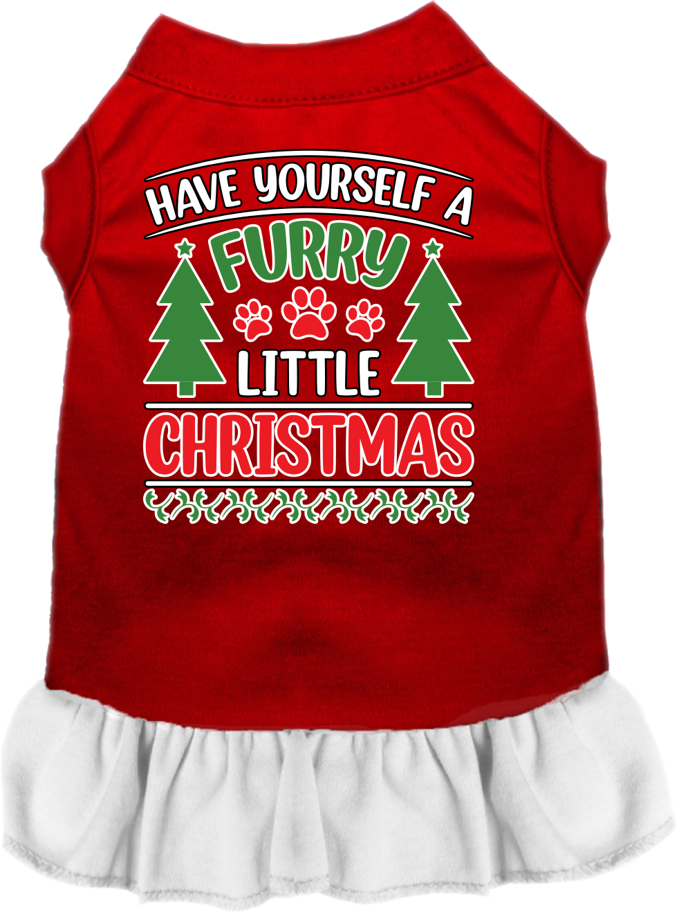 Christmas Pet, Dog and Cat Dress Screen Printed, "Have Yourself A Furry Little Christmas"