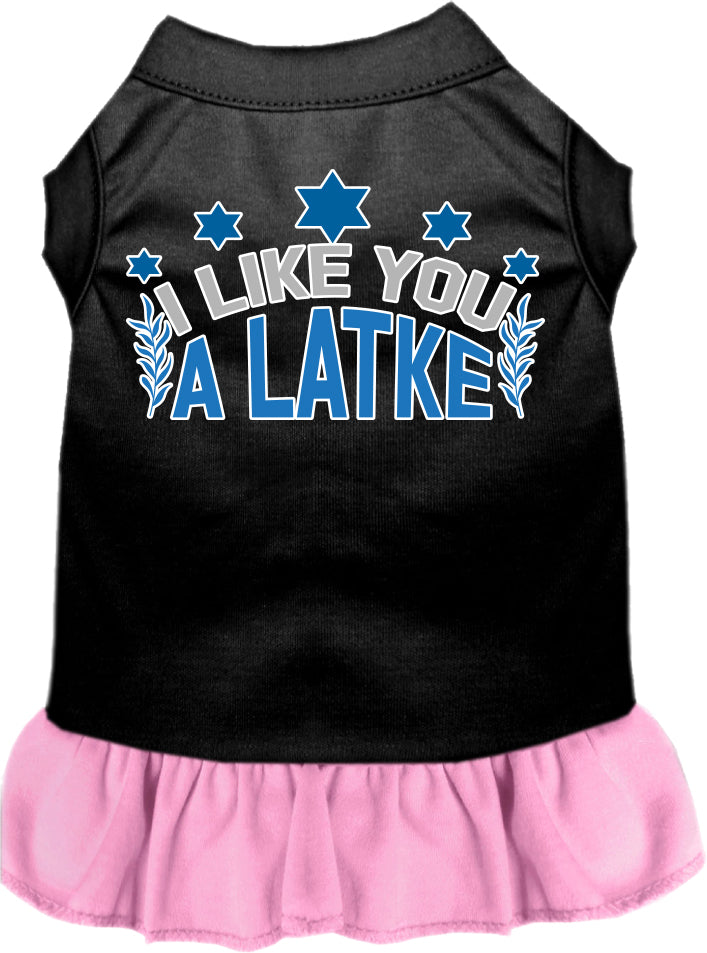 Hanukkah Pet, Dog and Cat Dress Screen Printed, "I Like You A Latke"