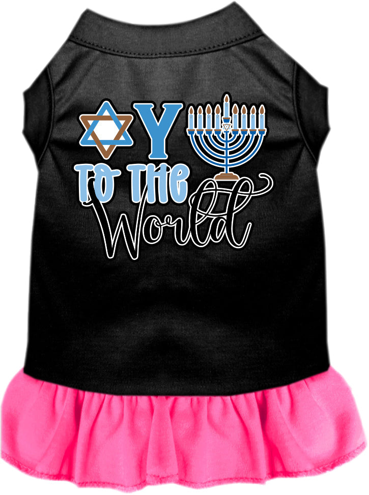 Hanukkah Pet, Dog and Cat Dress Screen Printed, "Oy To The World"