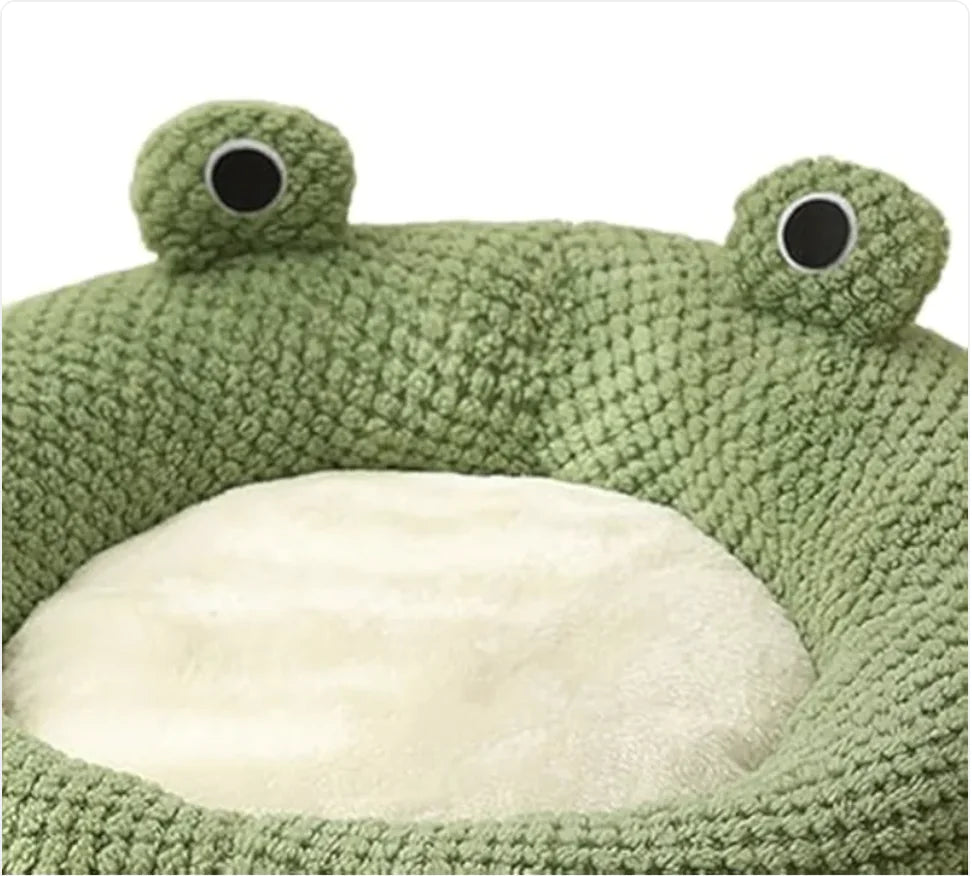 Cartoon Frog-Shaped Pet Bed