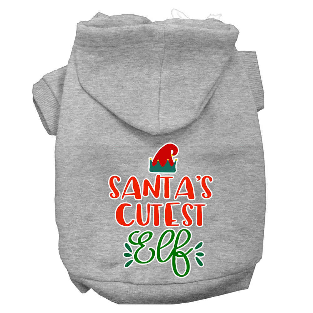 Christmas Pet Dog & Cat Hoodie Screen Printed, "Santa's Cutest Elf"