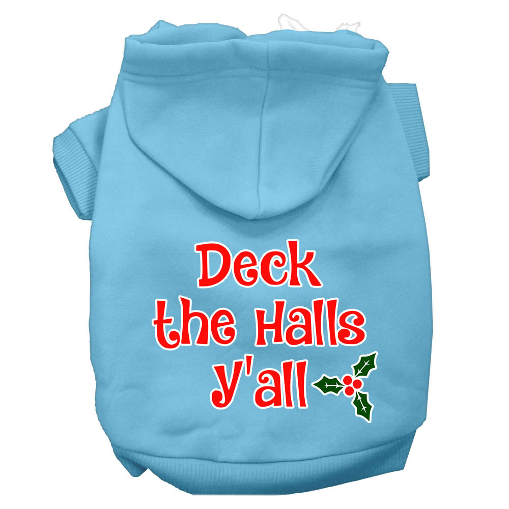 Christmas Pet Dog & Cat Hoodie Screen Printed, "Deck the Halls Y'all"