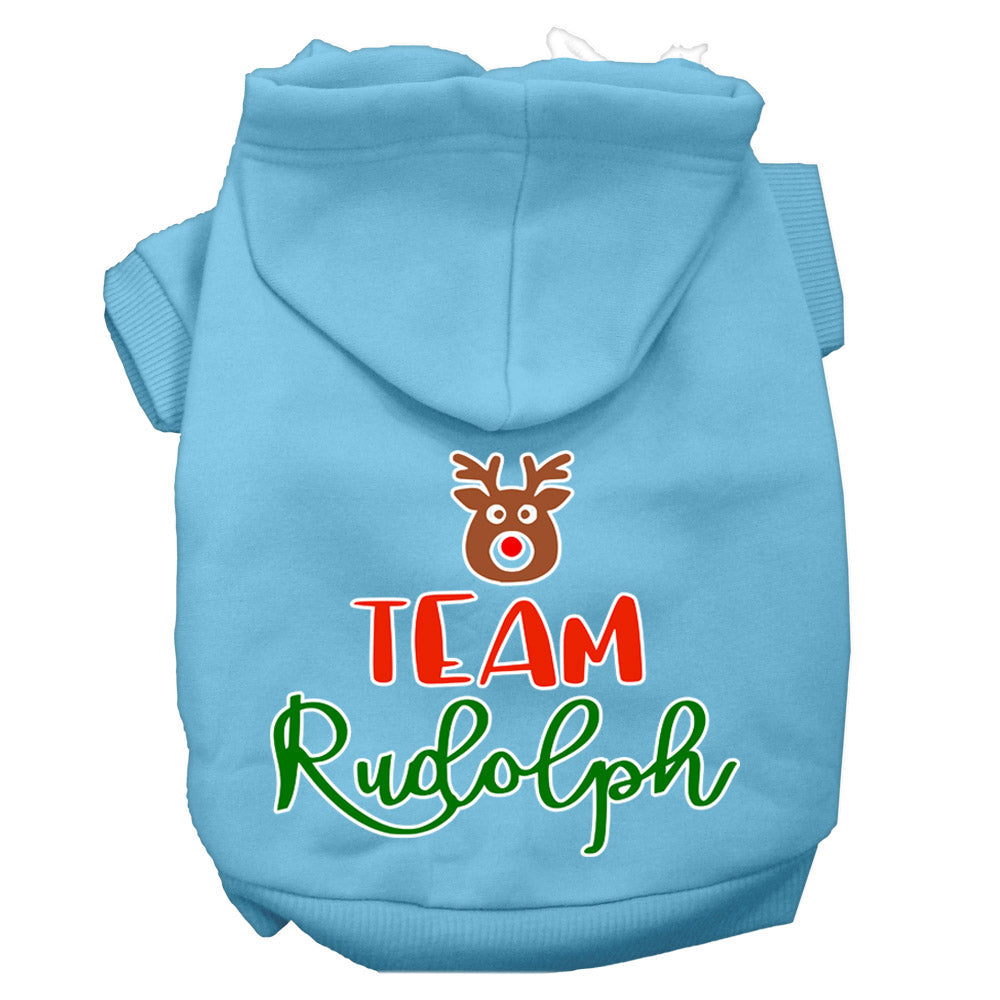 Christmas Pet Dog & Cat Hoodie Screen Printed, "Team Rudolph"