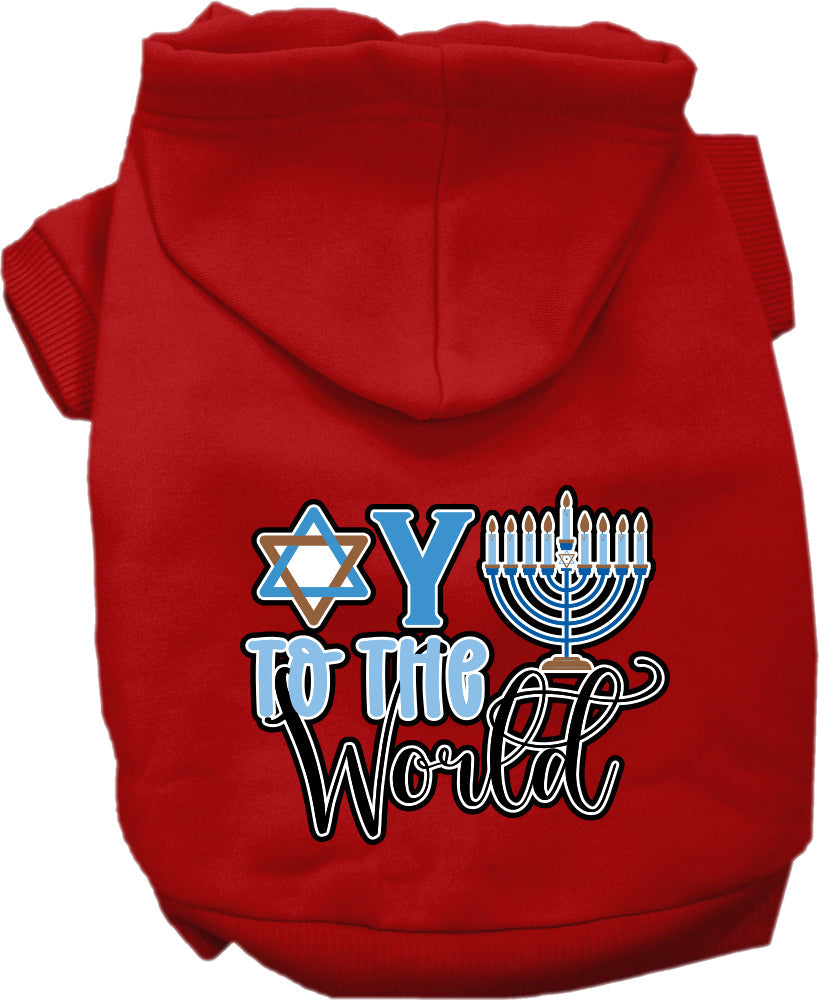 Hanukkah Pet, Dog and Cat Hoodie Screen Printed, "Oy To The World"