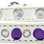 Pet and Dog Spike Collar, "Clear Crystals & Purple Spikes”