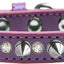 Pet and Dog Spike Collar, "Clear Crystals & Silver Spikes”