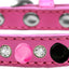 Pet and Dog Spike Collar, "Clear Crystals & Black, White and Bright Pink Spikes”