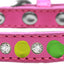 Pet and Dog Spike Collar, "Clear Crystals & Rainbow Spikes”