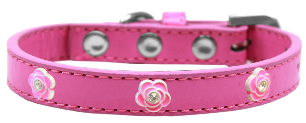 Dog, Puppy & Pet Widget Fashion  Collar, "Bright Pink Roses"