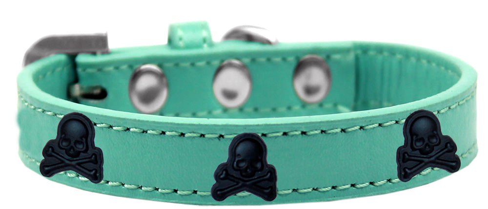 Dog, Puppy and Pet Widget Fashion Collar, "Black Skulls"