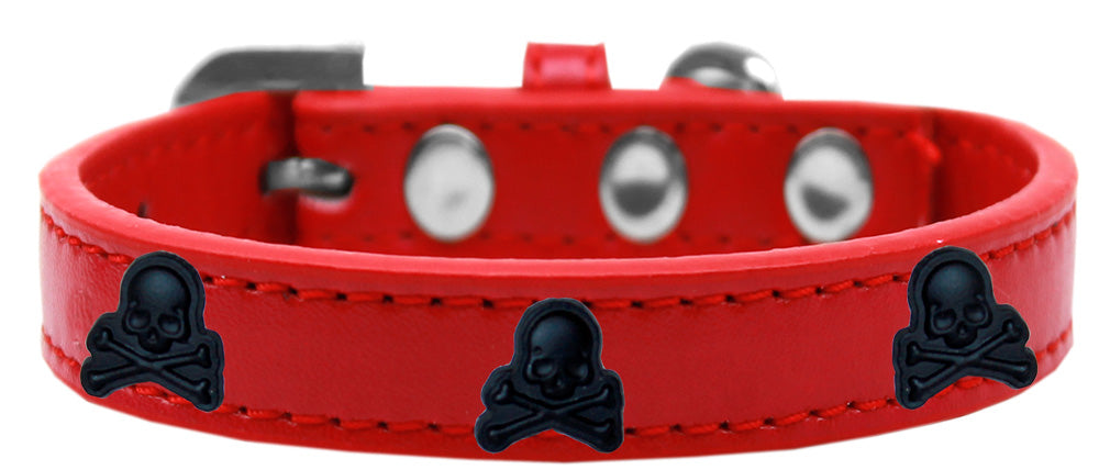 Dog, Puppy and Pet Widget Fashion Collar, "Black Skulls"