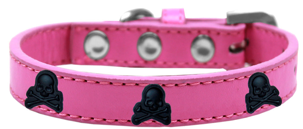 Dog, Puppy and Pet Widget Fashion Collar, "Black Skulls"