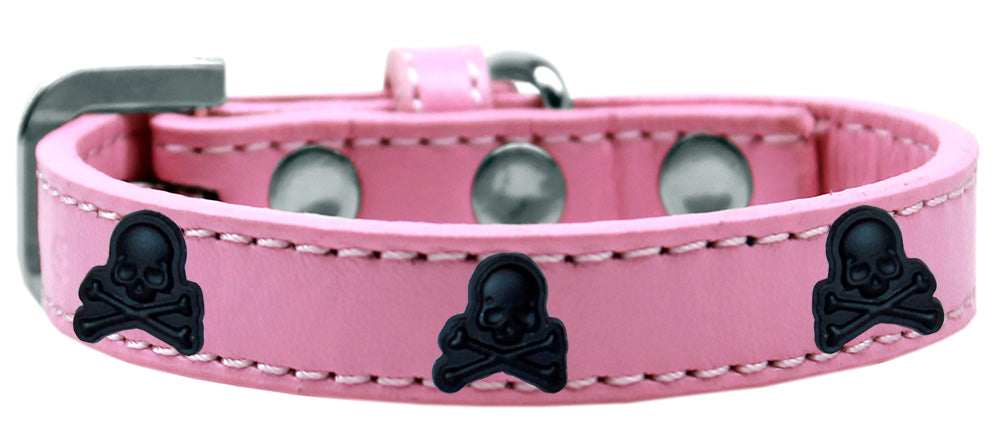 Dog, Puppy and Pet Widget Fashion Collar, "Black Skulls"