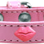 Dog, Puppy & Pet Widget Fashion  Collar, "Pink Glitter Lips"