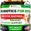 Probiotics for Dogs Digestive Enzymes for Good Health Itchy Skin 120 Chews