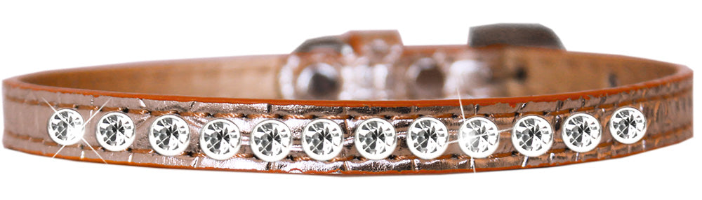 Dog, Puppy & Pet Designer Croc Collar, "One Row Clear Crystal Rimsets"