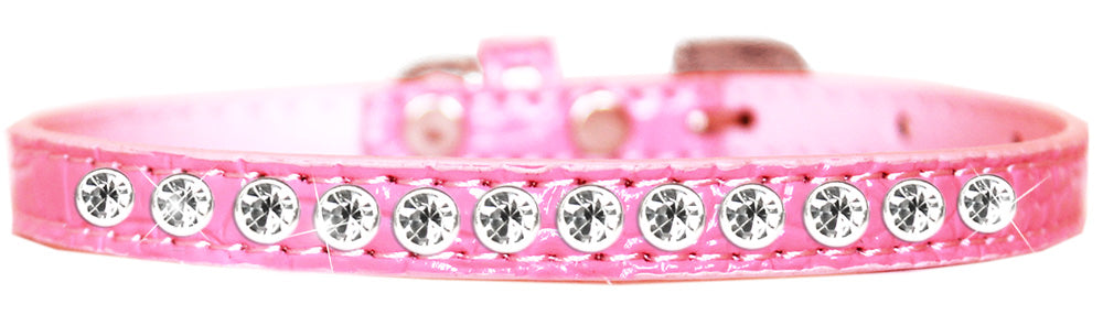 Dog, Puppy & Pet Designer Croc Collar, "One Row Clear Crystal Rimsets"