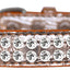 Dog, Puppy & Pet Designer Croc Collar, "Two Row Clear Crystal Rimsets"