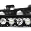 Dog, Puppy and Pet Designer Croc Collar, "One Row Pearl & Clear Crystals Rimsets"