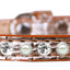 Dog, Puppy and Pet Designer Croc Collar, "One Row Pearl & Clear Crystals Rimsets"