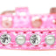 Dog, Puppy and Pet Designer Croc Collar, "One Row Pearl & Clear Crystals Rimsets"