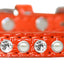 Dog, Puppy and Pet Designer Croc Collar, "One Row Pearl & Clear Crystals Rimsets"