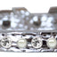 Dog, Puppy and Pet Designer Croc Collar, "One Row Pearl & Clear Crystals Rimsets"