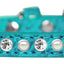 Dog, Puppy and Pet Designer Croc Collar, "One Row Pearl & Clear Crystals Rimsets"