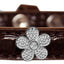 Dog, Puppy & Pet Designer Croc Widget Collar, "Silver Flowers"