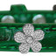 Dog, Puppy & Pet Designer Croc Widget Collar, "Silver Flowers"