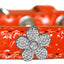 Dog, Puppy & Pet Designer Croc Widget Collar, "Silver Flowers"