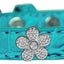 Dog, Puppy & Pet Designer Croc Widget Collar, "Silver Flowers"