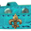 Dog, Puppy & Pet Designer Croc Widget Collar, "Bronze Fleur De Lis"