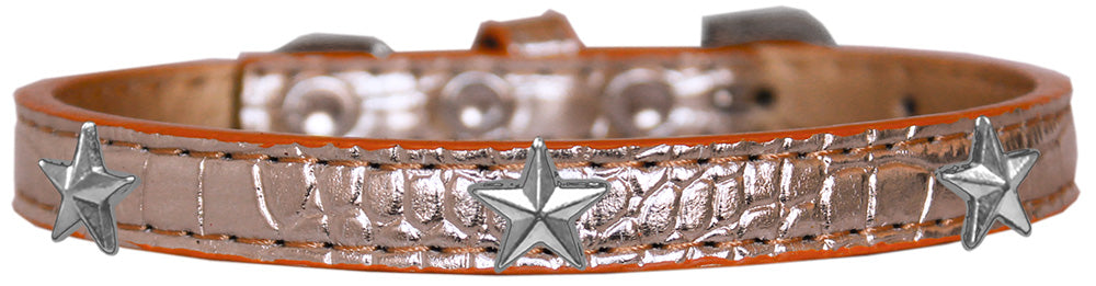 Dog, Puppy & Pet Designer Croc Widget Collar, "Silver Stars"