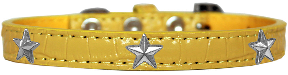 Dog, Puppy & Pet Designer Croc Widget Collar, "Silver Stars"