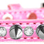 Dog, Puppy and Pet Designer Croc Collar, "Silver Spike & Clear Jewel"