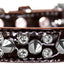 Dog, Puppy and Pet Designer Croc Collar, "Double Crystal & Silver Spikes"