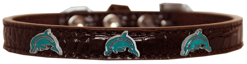 Dog, Puppy & Pet Designer Croc Widget Collar, "Dolphins"