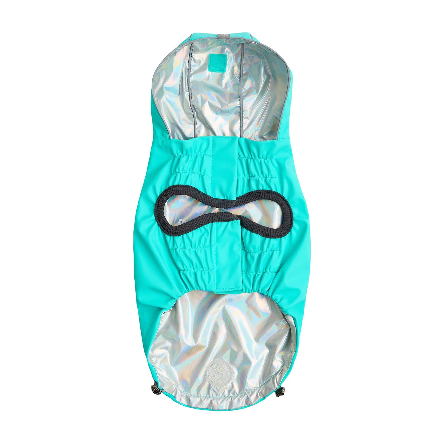 Reversible Raincoat - Neon Aqua with Iridescent