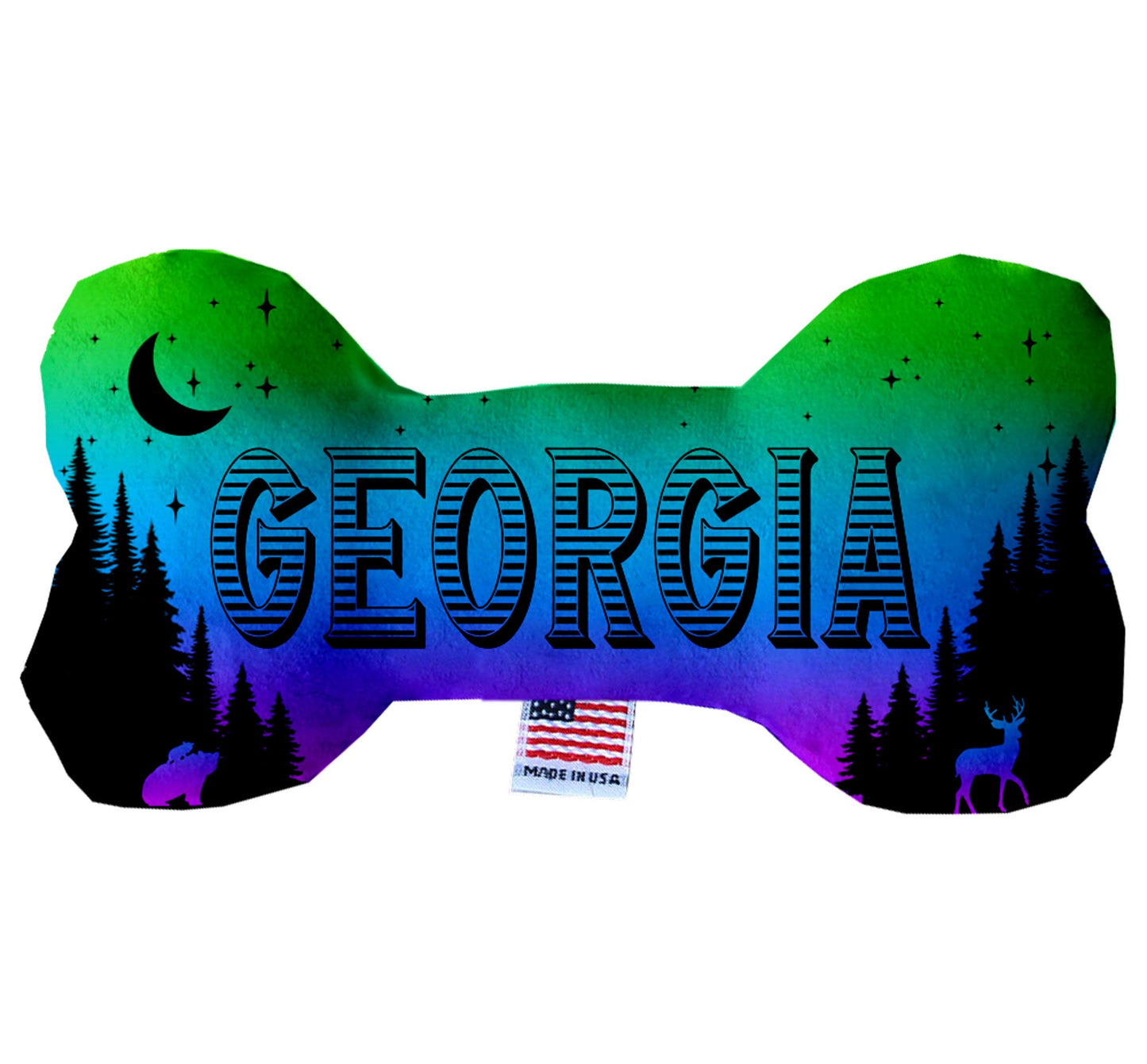 Pet & Dog Plush Bone Toys, "Georgia Mountains" (Set 2 of 2 Georgia State Toy Options, available in different pattern options!)