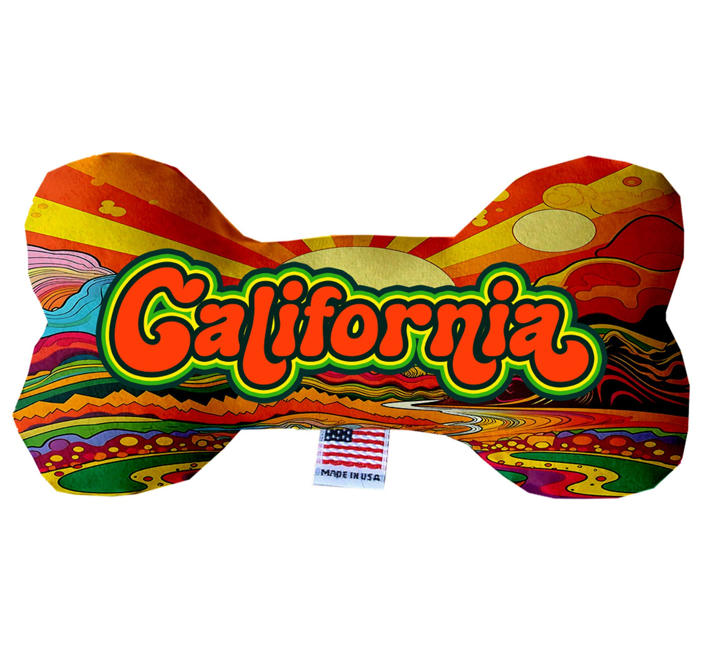 Pet & Dog Plush Bone Toys, "California Mountains" (Set 2 of 3 California State Toy Options, available in different pattern options!)