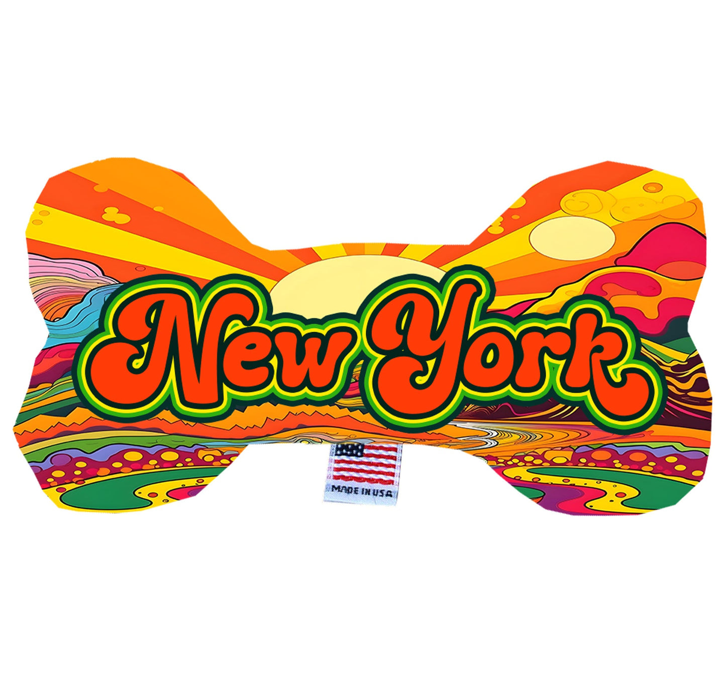 Pet & Dog Plush Bone Toys, "New York State Options" (Available in different pattern options)