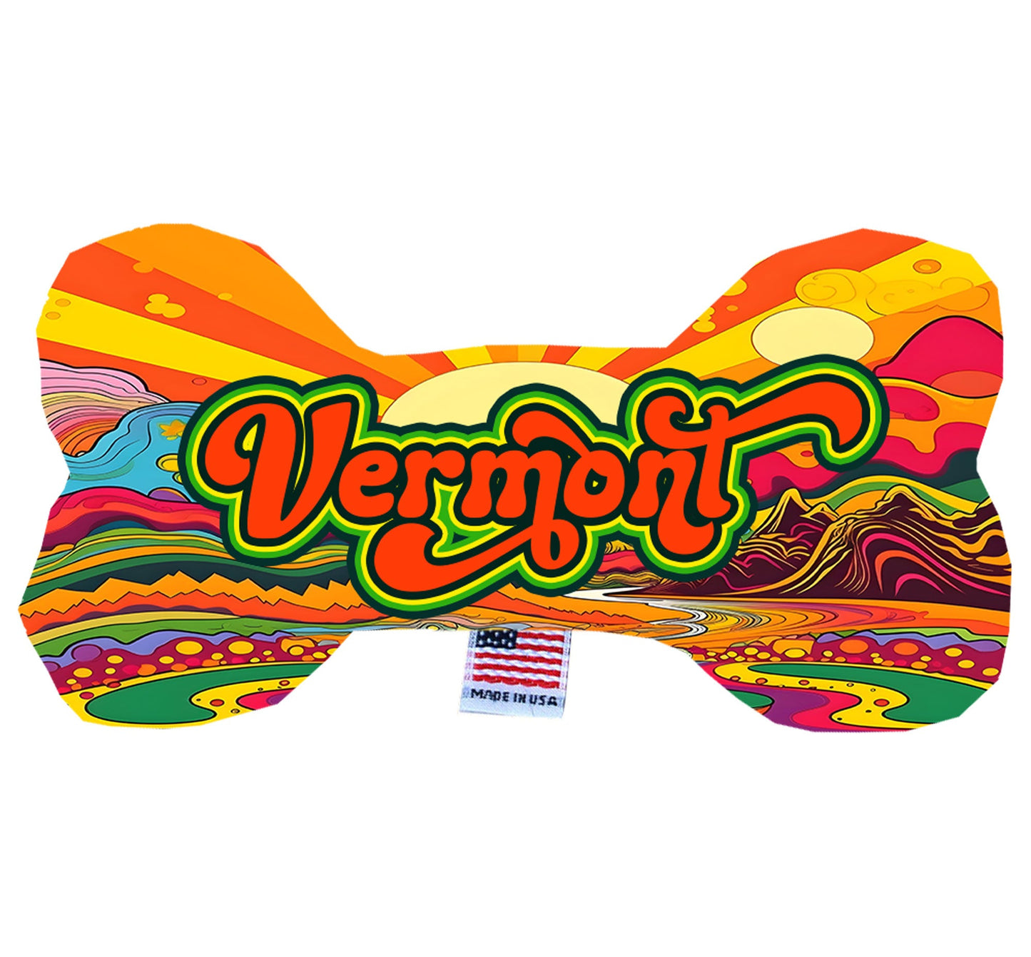 Pet & Dog Plush Bone Toys, "Vermont State Options" (Available in different pattern options)