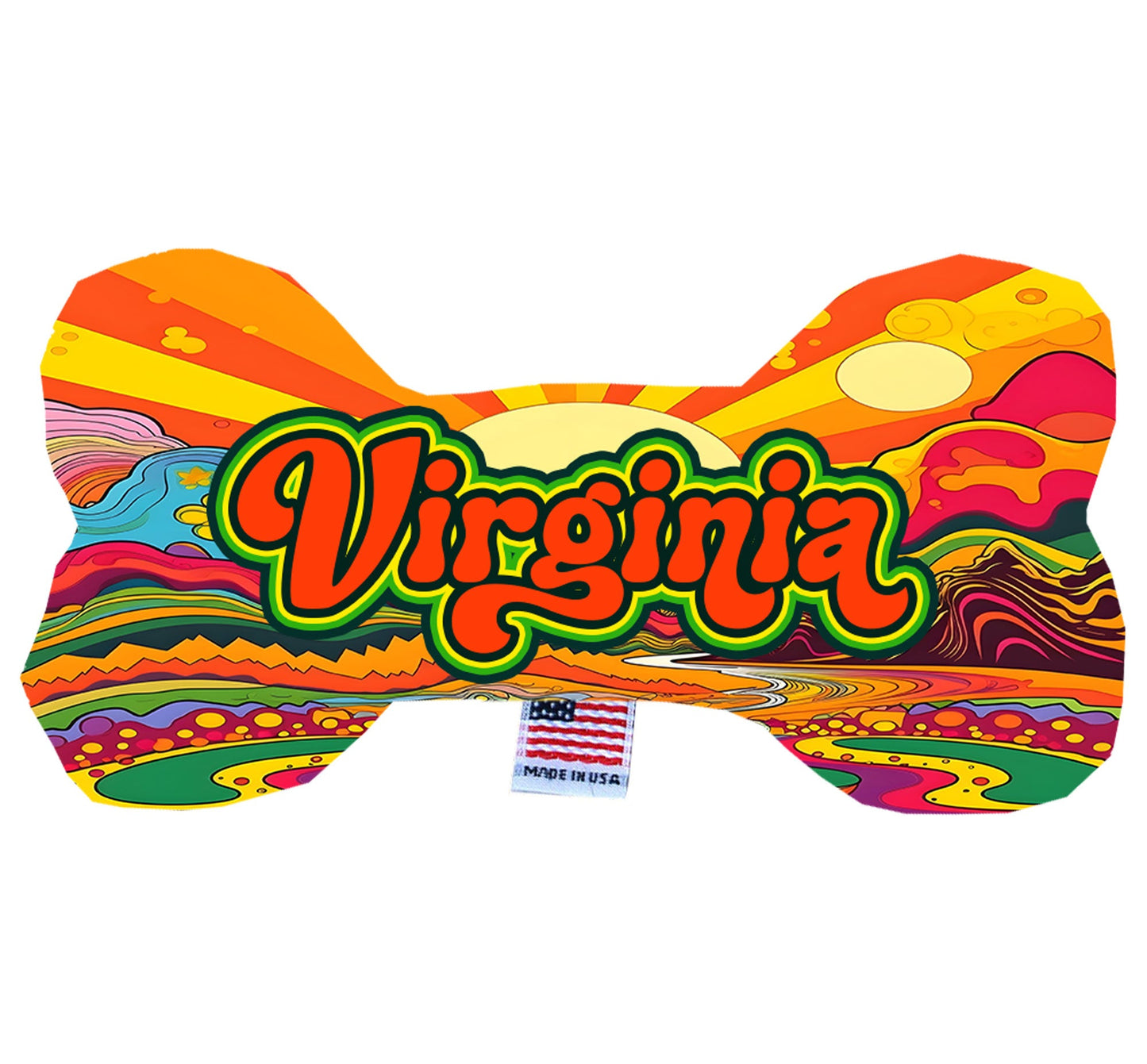 Pet & Dog Plush Bone Toys, "Virginia Mountains" (Set 1 of 2 Virginia State Toy Options, available in different pattern options!)